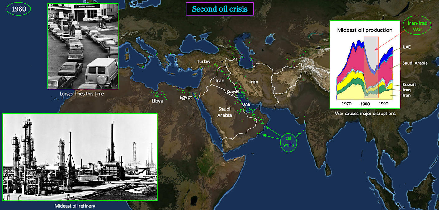 Second Oil Crisis, gas lines, 1979 map